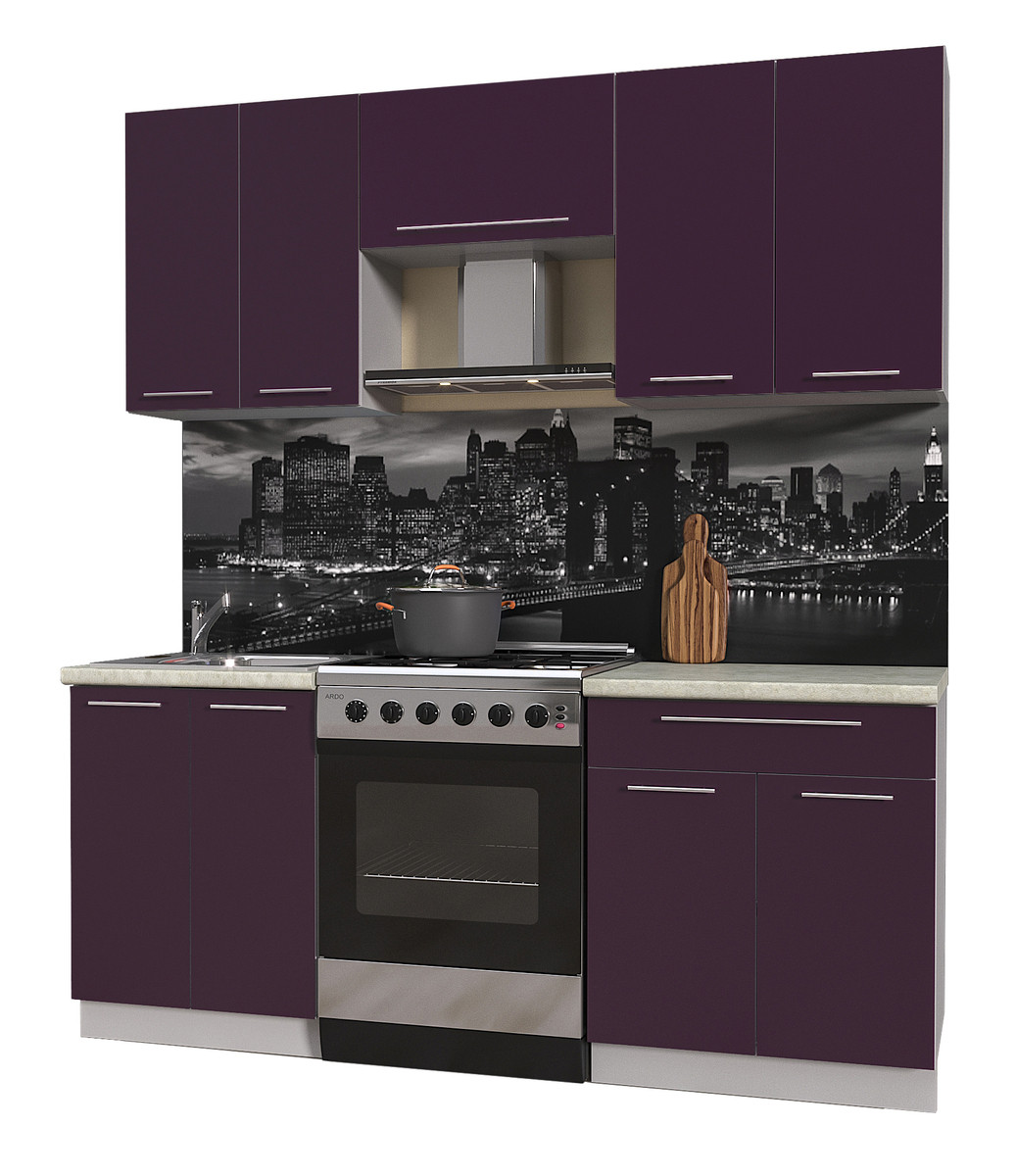 Кухня Мила Пластик 1.9А Слива