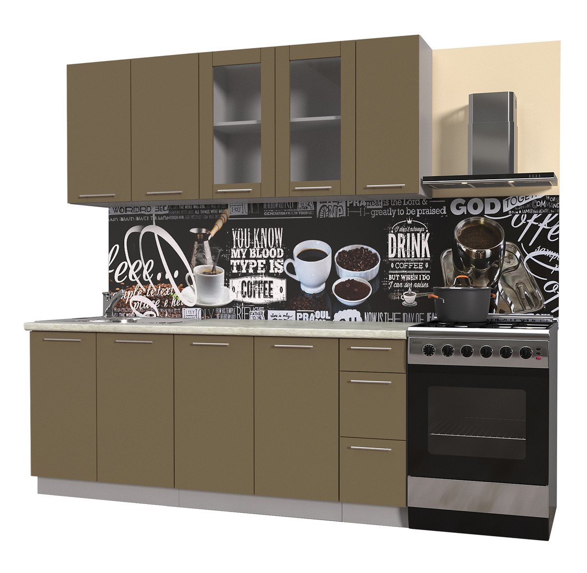 Кухня Мила Пластик 1.9Б Капучино