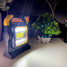 Фонарь-прожектор YD-1831 Аккумуляторный ручной с солнечной панелью, кемпинг фонарик + повербанк, фото 3