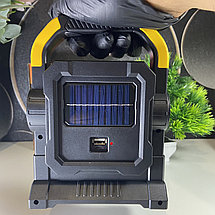 Фонарь-прожектор YD-1831 Аккумуляторный ручной с солнечной панелью, кемпинг фонарик + повербанк, фото 2