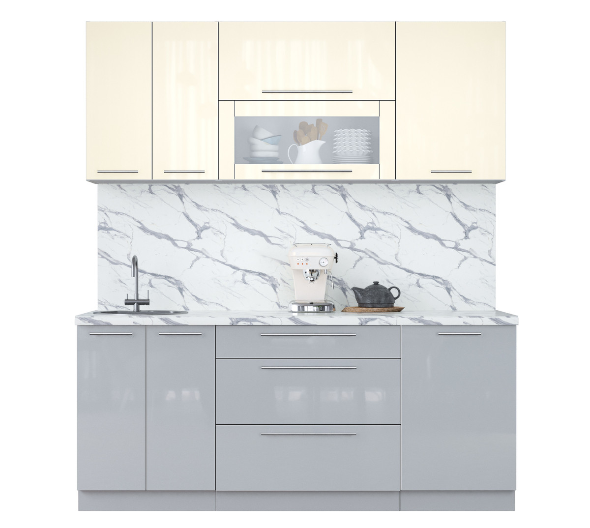 Кухня Мила Пластик 1.9В Ваниль - Туманный