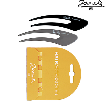 Заколка Шпилька Janeke Hair clip 2 шт. Серый/Коричневый