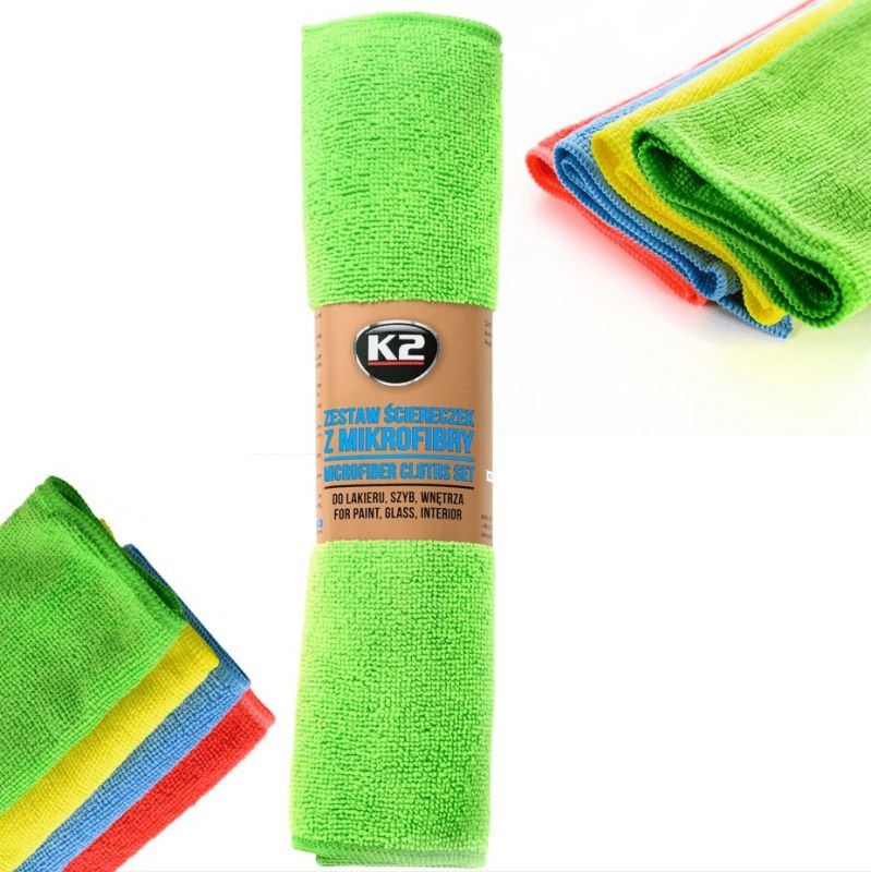 Салфетки для салона автомобиля K2 MICROFIBER CLOTHS, 30х35 см, 4 шт.
