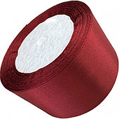 Лента атласная, 5 см*23 м, бордовый