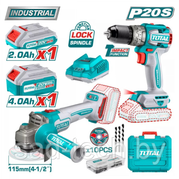 Набор аккумуляторного инструмента TOTAL TCKLI20273, фото 2