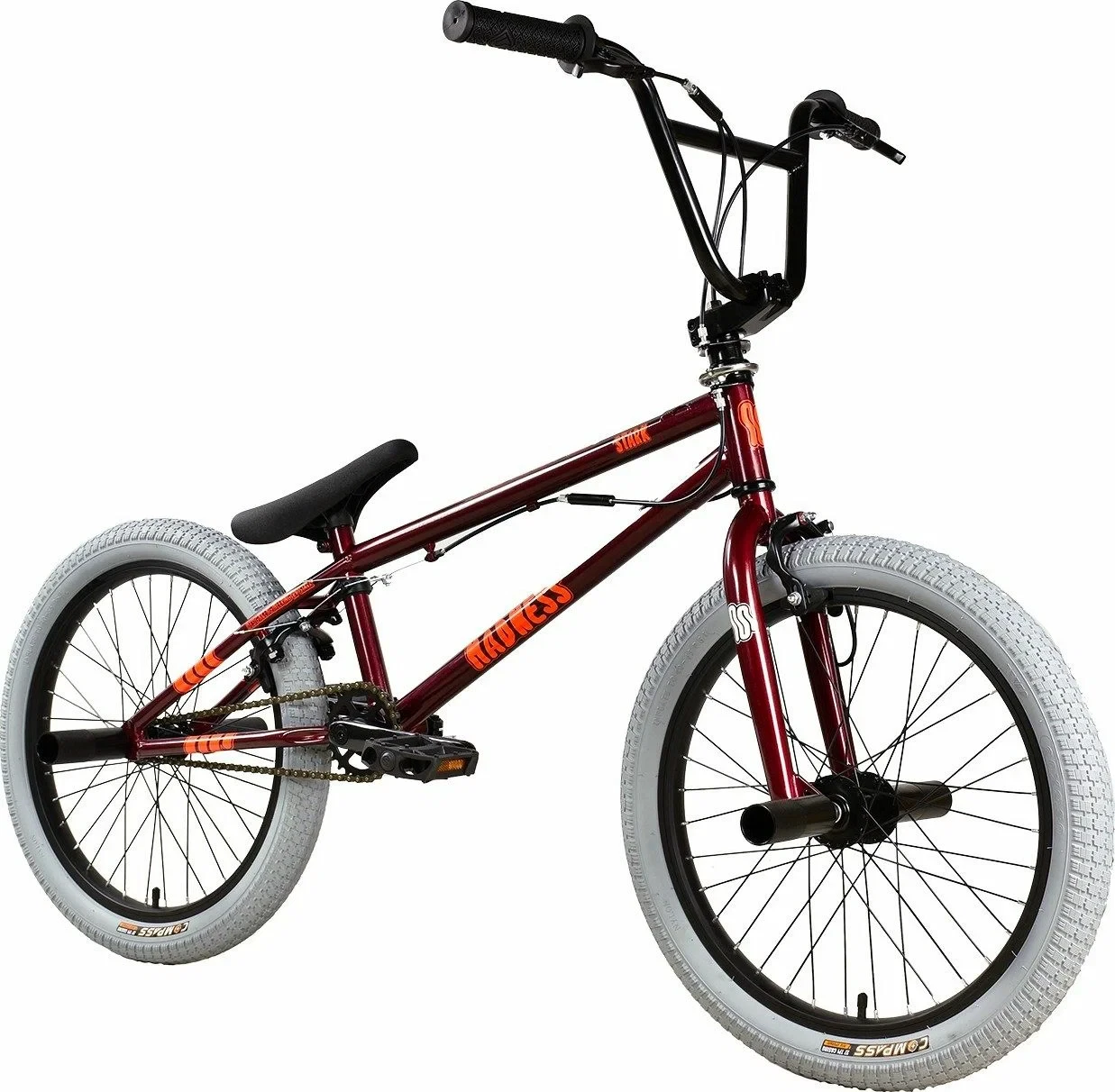 Велосипед Stark Madness BMX 3 2024 (бордовый/оранжевый/черный)
