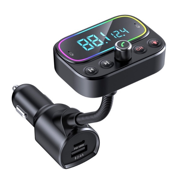 FM-модулятор с Bluethooth - T67, 1xUSB, TYPE-C порт, громкая связь