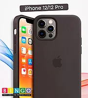 Чехол - бампер для Apple iPhone 12/12 Pro, Bingo Silicone Case, темно-серый 559005
