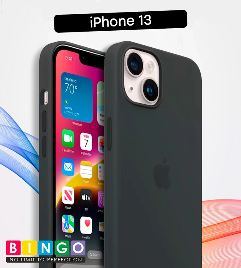 Чехол - бампер для Apple iPhone 13, Bingo Silicone Case, темно-серый 559006