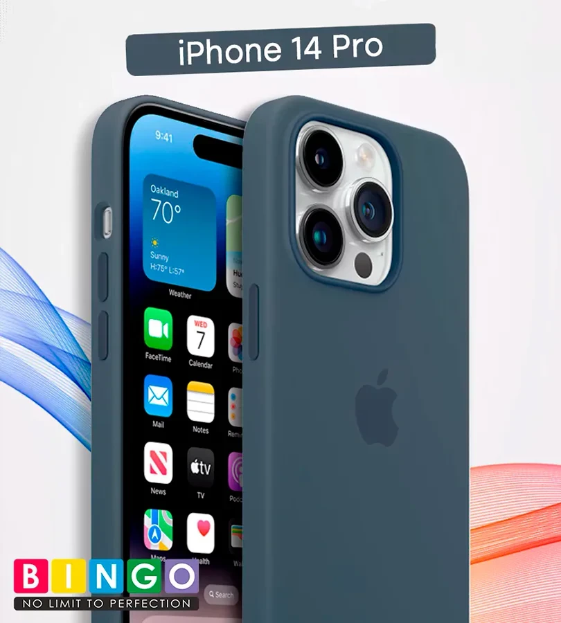 Чехол - бампер для Apple iPhone 14 Pro, Bingo Silicone Case, темно-синий 559008