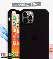 Чехол - бампер для Apple iPhone 12/12 Pro, Bingo Silicone Case, черный 559004