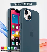 Чехол - бампер для Apple iPhone 15 Plus, Bingo Silicone Case, темно-синий 559013
