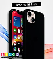 Чехол - бампер для Apple iPhone 15 Plus, Bingo Silicone Case, черный 559014