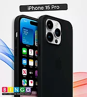 Чехол - бампер для Apple iPhone 15 Pro, Bingo Silicone Case, черный 559016