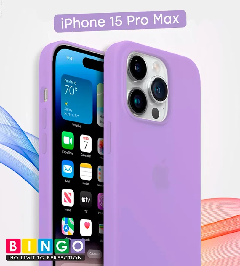 Чехол - бампер для Apple iPhone 15 Pro Max, Bingo Silicone Case, виноградный 559017