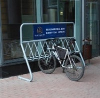 Велопарковка на 10 велосипедов с баннером ВПУ10Б