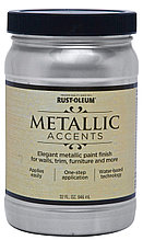 Декоративная краска  Metallic Accentsns (с эффектом насыщенного металлика на акриловой основе Чистое серебро