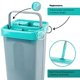 Комплект для уборки: швабра, ведро 9 л/7 л с отжимом, 3 насадки, COMPACT MOP, LAIMA, 607389 Китай, фото 2