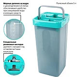 Комплект для уборки: швабра, ведро 9 л/7 л с отжимом, 3 насадки, COMPACT MOP, LAIMA, 607389 Китай, фото 4