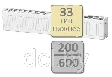 Стальной панельный радиатор Lemax Valve Compact тип 33-200 600
