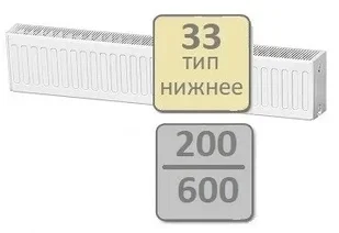 Стальной панельный радиатор Lemax Valve Compact тип 33-200 600