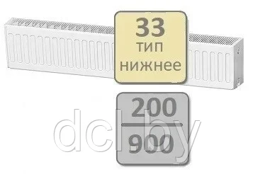 Стальной панельный радиатор Lemax Valve Compact тип 33-200 900