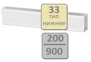 Стальной панельный радиатор Lemax Valve Compact тип 33-200 900
