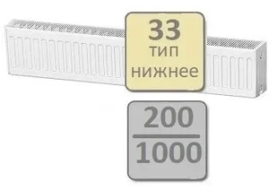 Стальной панельный радиатор Lemax Valve Compact тип 33-200 1000