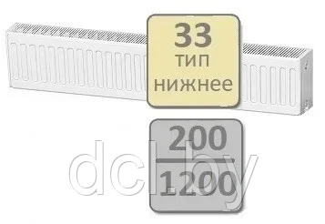 Стальной панельный радиатор Lemax Valve Compact тип 33-200 1200