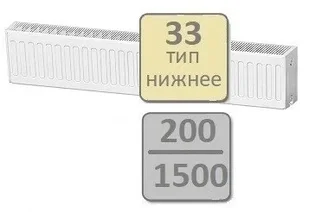 Стальной панельный радиатор Lemax Valve Compact тип 33-200 1500