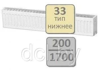 Стальной панельный радиатор Lemax Valve Compact тип 33-200 1700