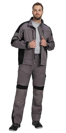 Костюм СИРИУС-ЦИТРИН куртка, брюки ср.серый с черным, фото 2