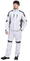 Костюм СИРИУС-ЦИТРИН куртка, брюки белый со средне-серым, фото 2
