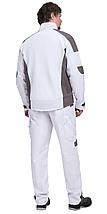 Костюм СИРИУС-ЦИТРИН куртка, брюки белый со средне-серым, фото 3