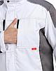 Костюм СИРИУС-ЦИТРИН куртка, брюки белый со средне-серым, фото 6