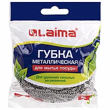 Губка (мочалка) для посуды металлическая LAIMA, БОЛЬШАЯ, спиральная, 50 г