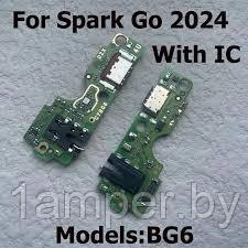 Плата нижняя Original с разъемом зарядного, микрофоном Tecno Spark Go 2024/ BG6