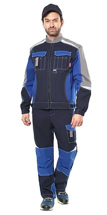 Куртка СИРИУС-ФАВОРИТ-МЕГА-РОСС летняя синяя с васильковым и серым, с СОП, фото 2