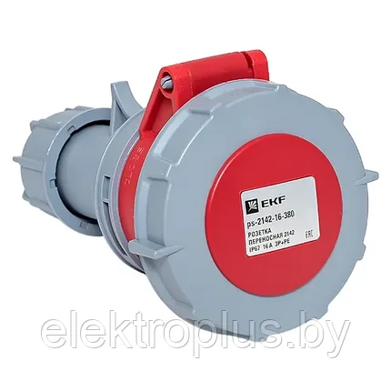 Розетка переносная 2142 3Р+РЕ 16А 380В IP67 EKF PROxima, фото 2