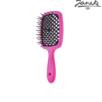 Расческа массажная Janeke Superbrush Small Pink Розовая с черным
