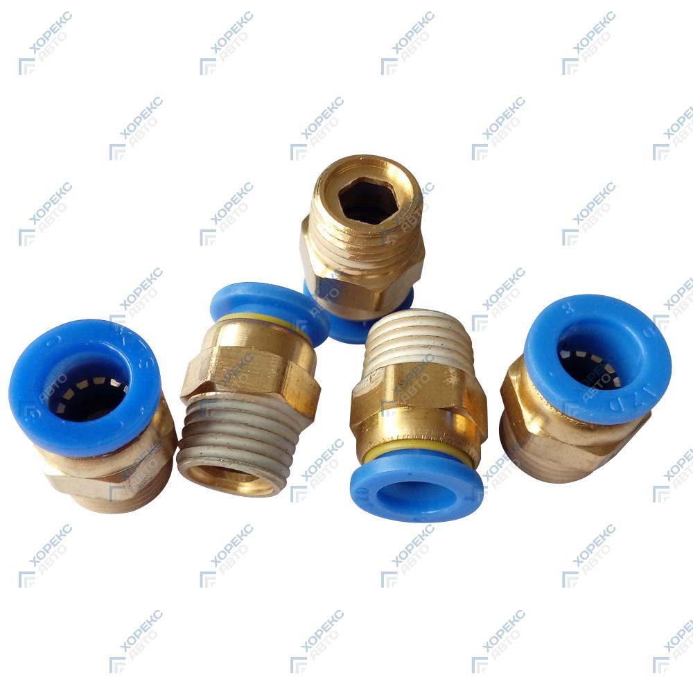 Фитинг зажимной 8 мм, 1/4" НР Гамматест YPC08-02