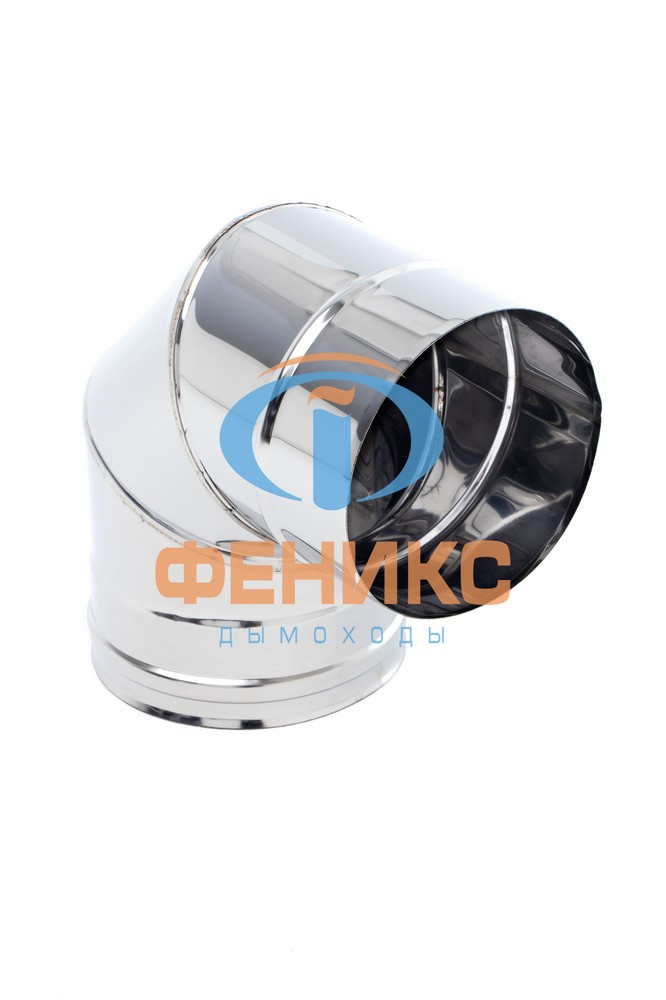 Колено (отвод) 90° Д.115 мм (AISI 430/1 мм) нержавеющая сталь, Феникс