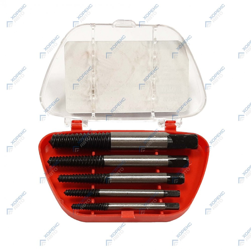 Набор экстракторов для поврежденных болтов 5 предметов (3-19мм) Хорекс Авто HZ 24.1.061J