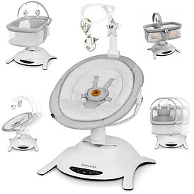 Электрический шезлонг и кроватка-качалка 2в1 Lionelo Bella Set | Grey Concrete