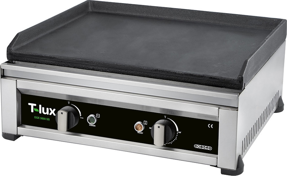 Поверхность жарочная T-LUX OGE 5050 SS (480х450х210мм, 2,5кВт, 220В, чугун, гладкая поверхность)