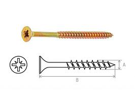 Шуруп универсальный 6.0х90 мм желтый цинк (10 шт в зип-локе) STARFIX