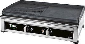 Поверхность жарочная T-LUX OGE 7050 RS (670х430х210мм, 2,8кВт, 220В, чугун, 1/2 рифленая, 1/2 гладкая)