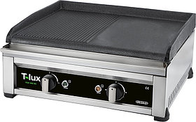 Поверхность жарочная T-LUX OGE 5050 RS (480х450х210мм, 2,5кВт, 220В, чугун, 1/2 рифленая, 1/2 гладкая)