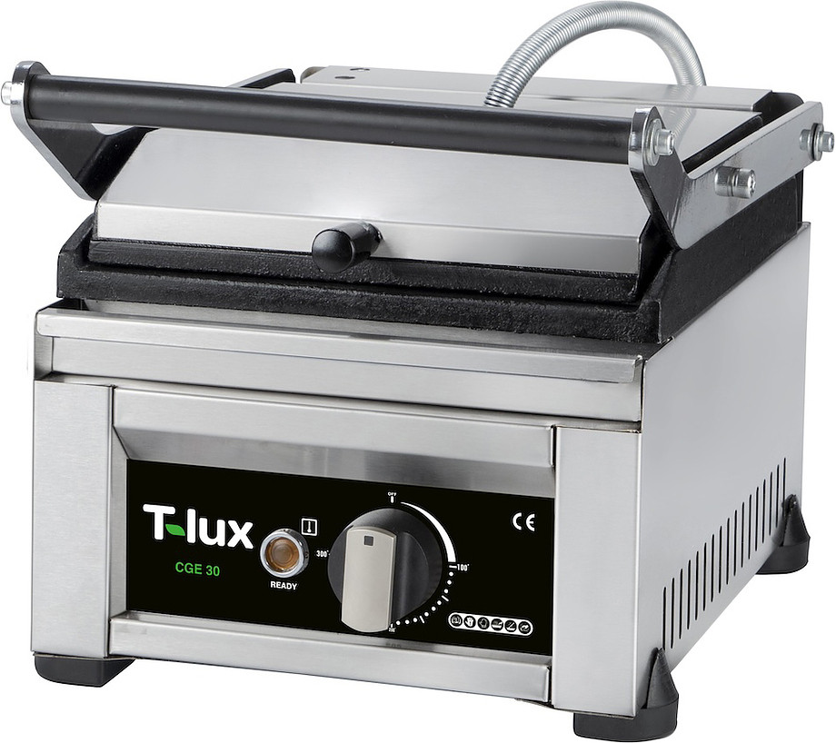 Гриль контактный T-LUX CGE 30 (260х360х260мм, 1,3кВт, 220В, рифленые)