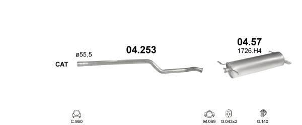 Труба глушителя средняя Citroen XANTIA - фото 1 - id-p34141017